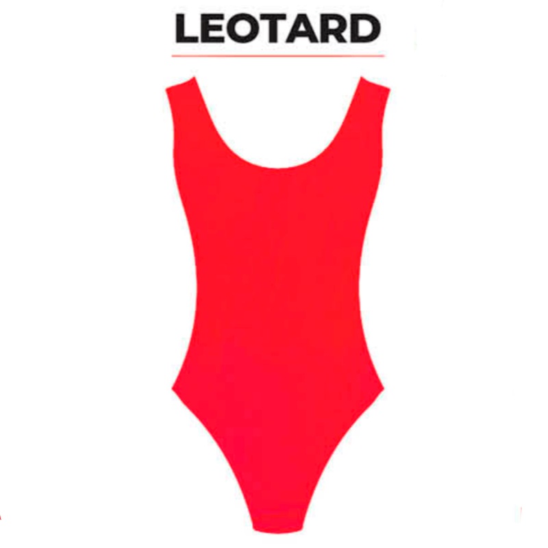 80s Retro Neon Leotard - Red