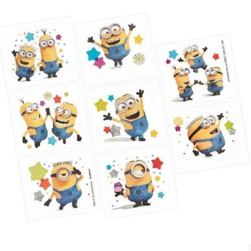 8pk Despicable Me Minion Temporary Tattoos