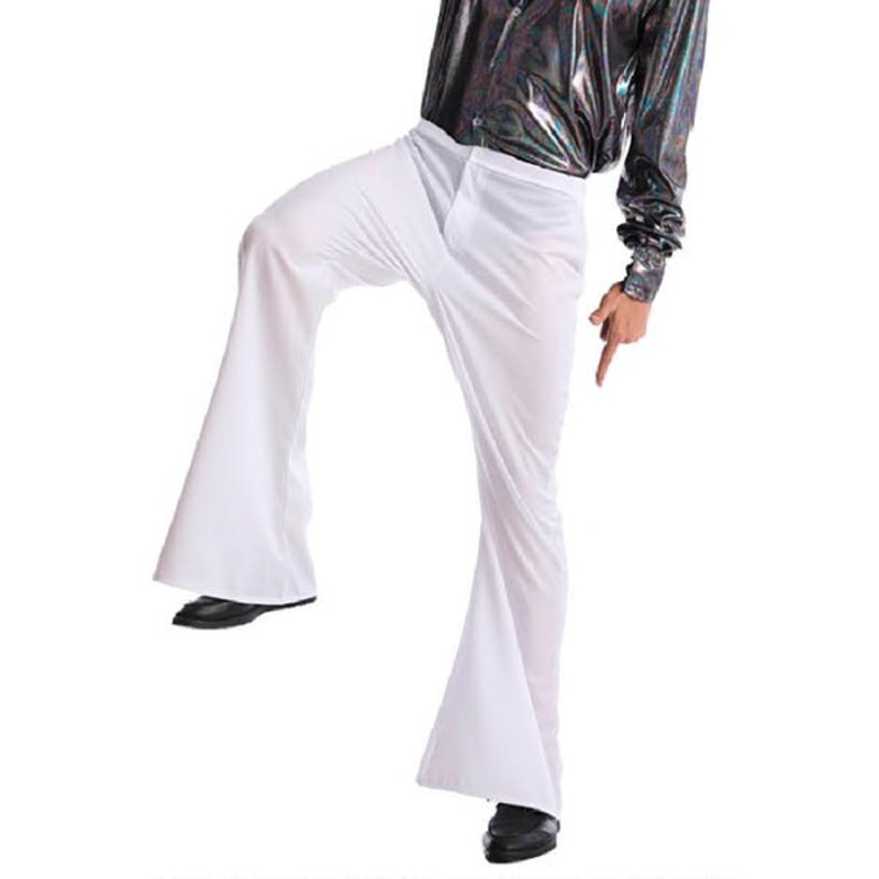 Adult 70s Disco Flare Pants - White