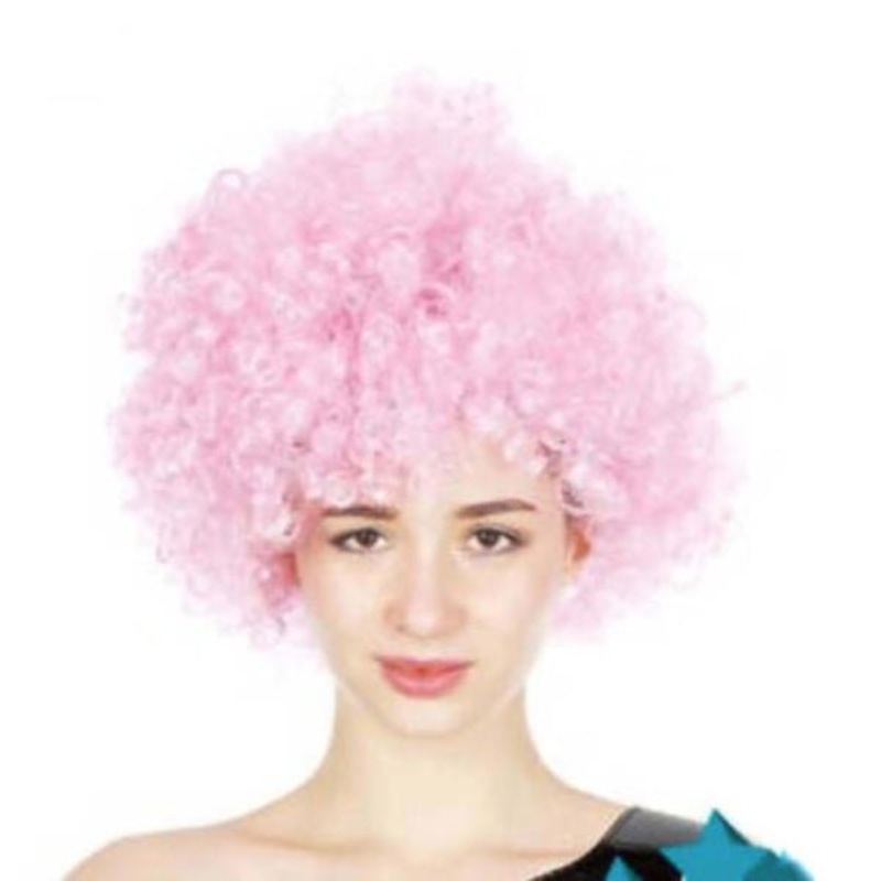 Adult Unisex Light Pink Afro Wig