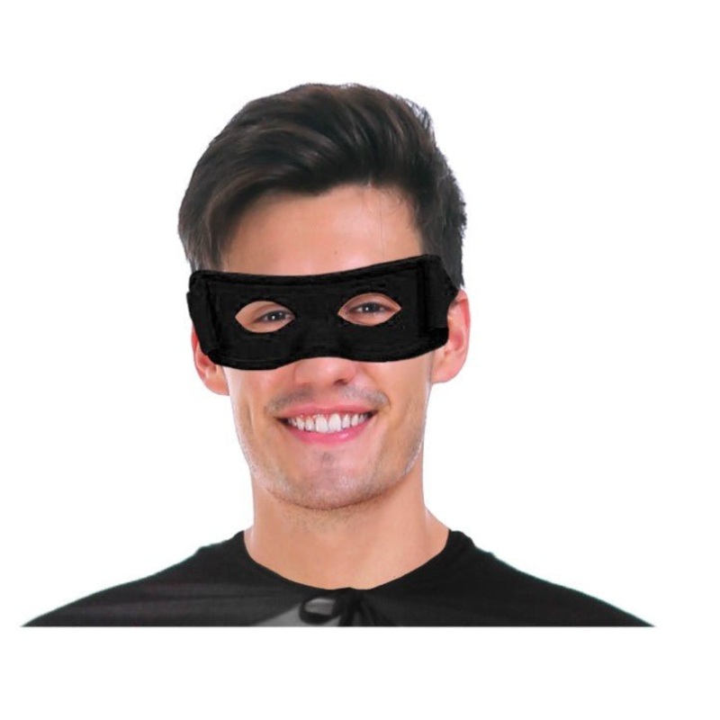 Black Fabric Eye Mask  Zorro / Thief Costume Accessory for Adults & Kids