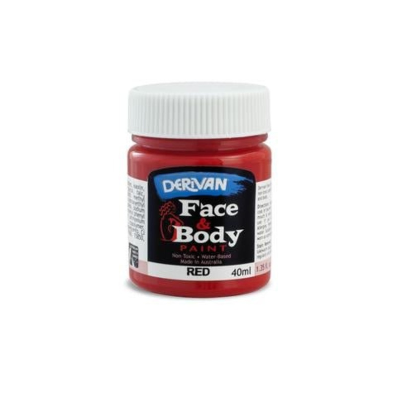 Derivan Face & Body Paint 40ml - Red