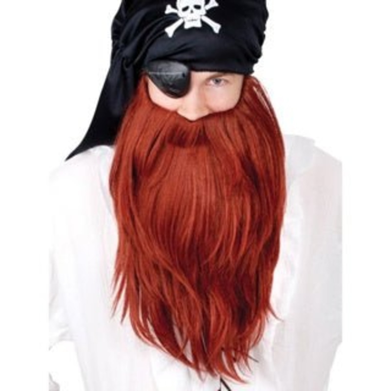 Dr. Tom Deluxe Pirate Beard & Mo set - Red