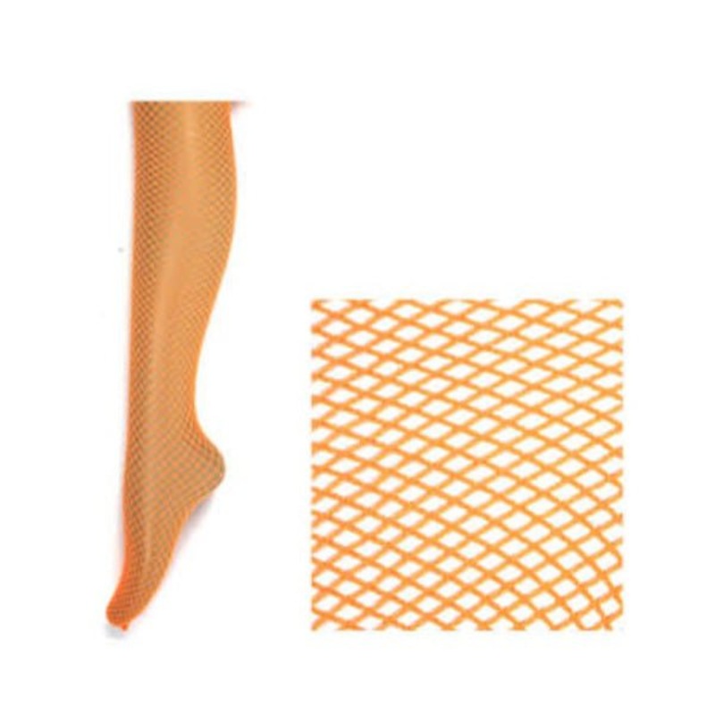 Fishnet Pantyhose - Fluro Orange