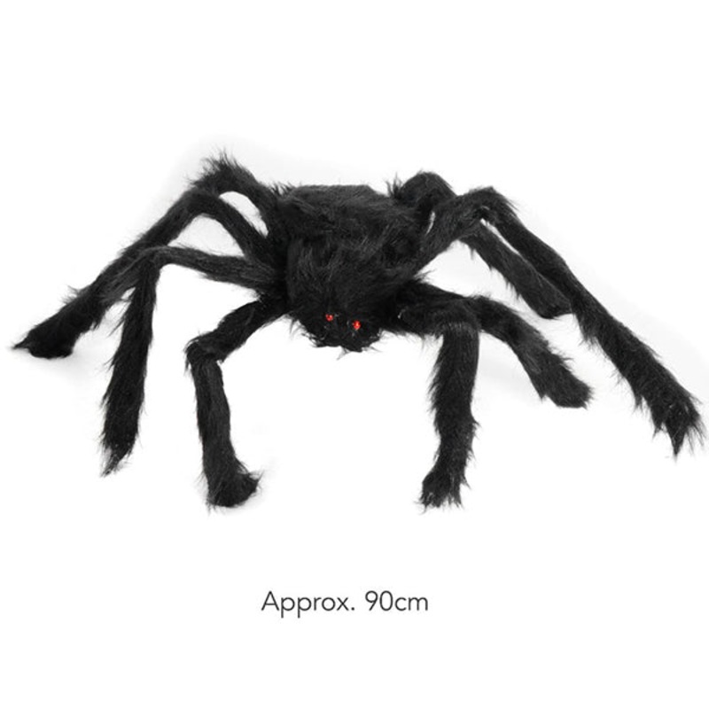 Halloween Large Black Furry Spider 90cm