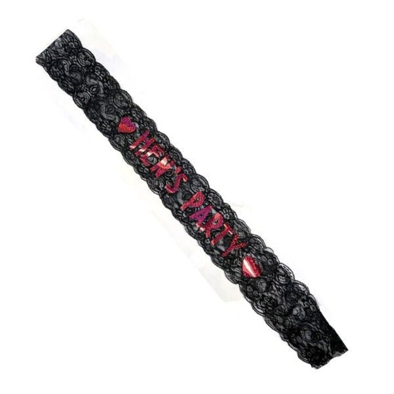 Hen's Party Black Lace Sash