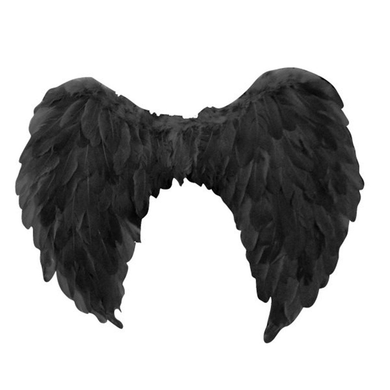 Large Feather Fallen Angel Wings - Black