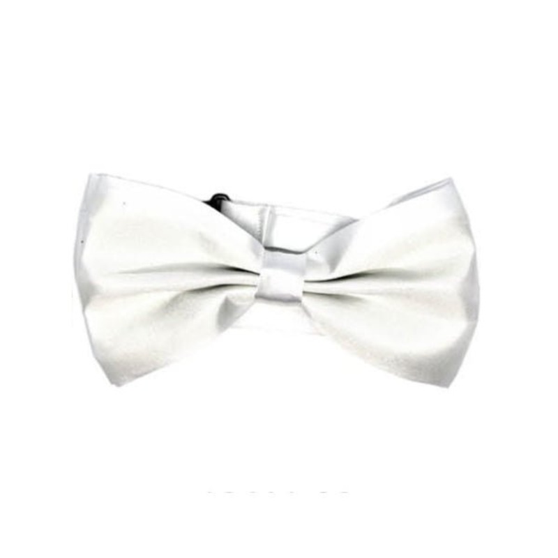 White Satin Bow Tie