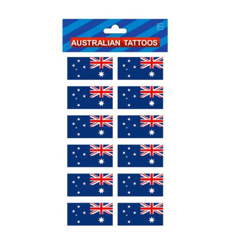 12pk Australia Flag Temporary Tattoos