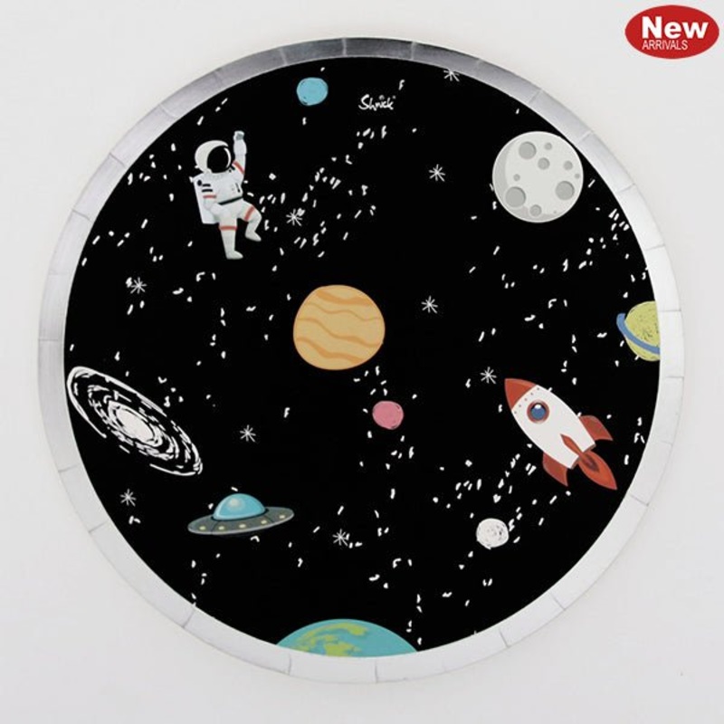 12pk Space Paper Plates - 18cm