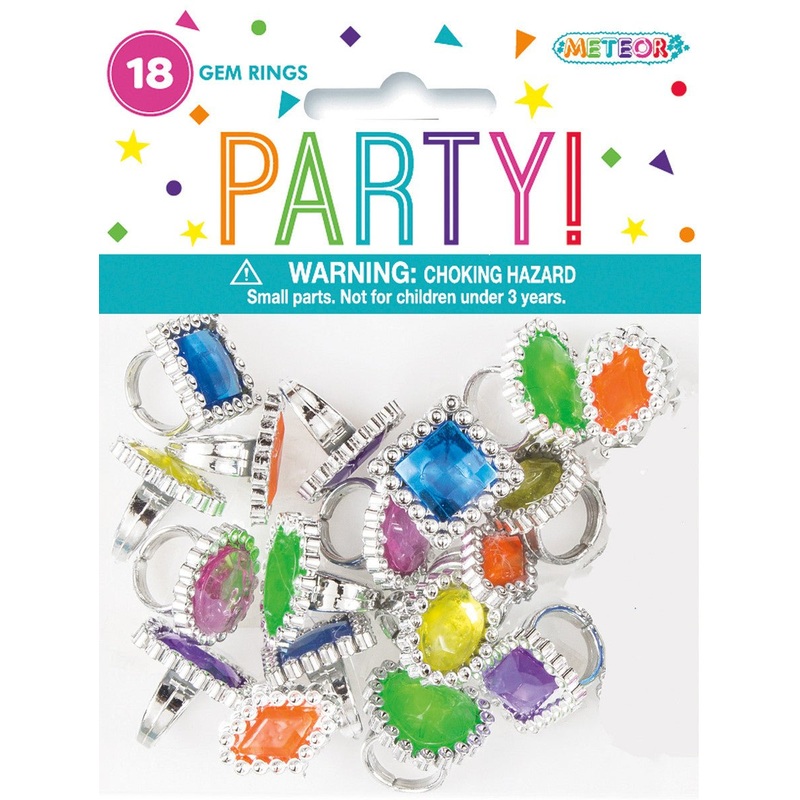 18pk Assorted Gem Rings