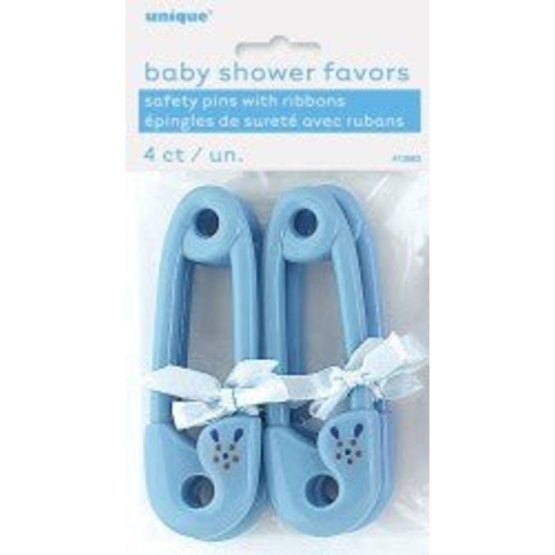 4pc Baby Shower Favour (Safety Pins- Blue)