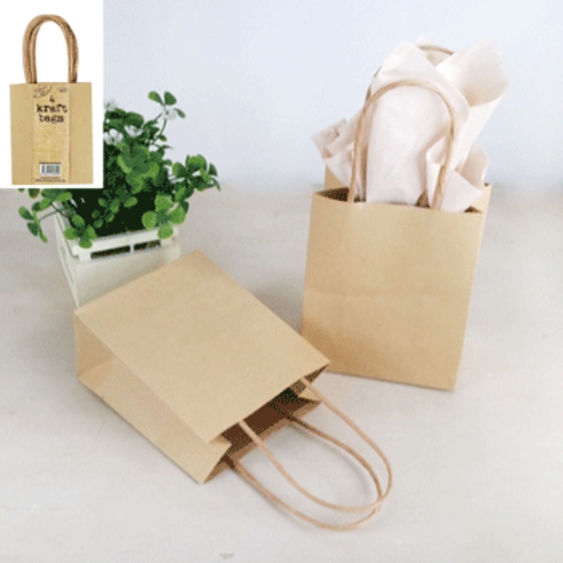4pk Small Paper Kraft Bag