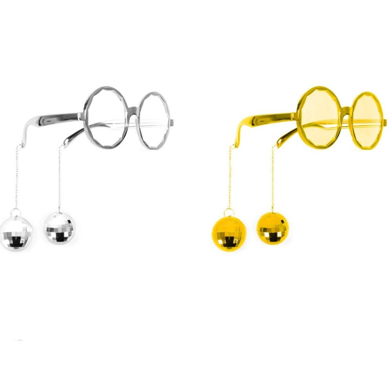 70s Disco Glasses with Disco Balls