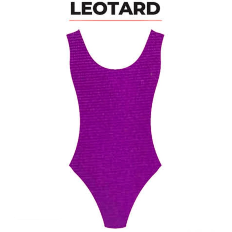 80s Retro Neon Leotard - Purple