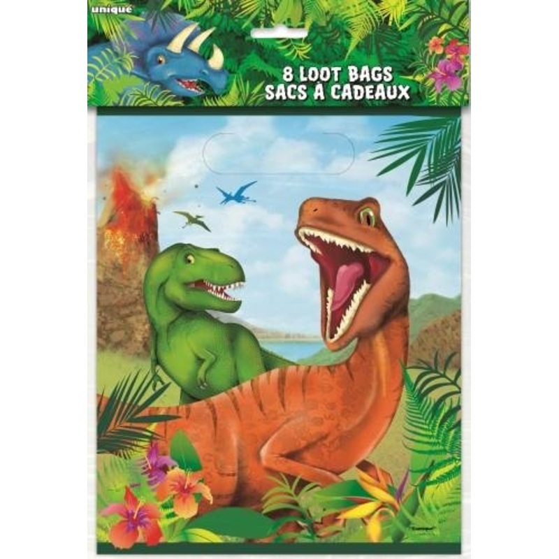 8pk Dinosaur Party Loot Bags