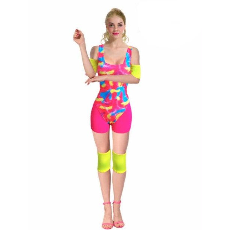 Adult 80s Workout Lady Barbie Style Cotume