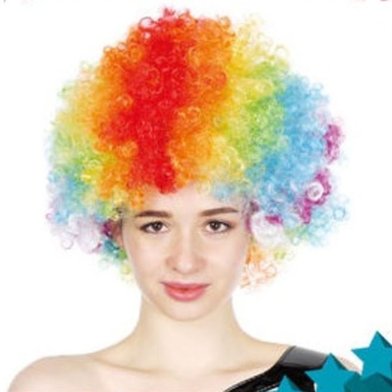 Adult Unisex Rainbow Afro Wig
