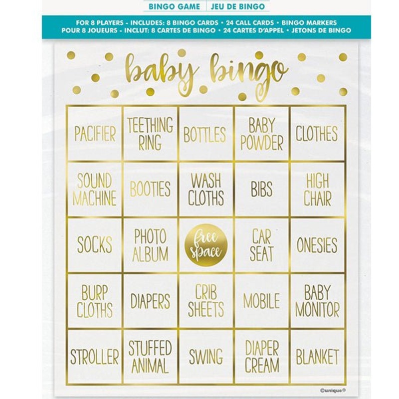 Baby Shower Bingo Game Oh Baby Foil Bingo Kit for 8