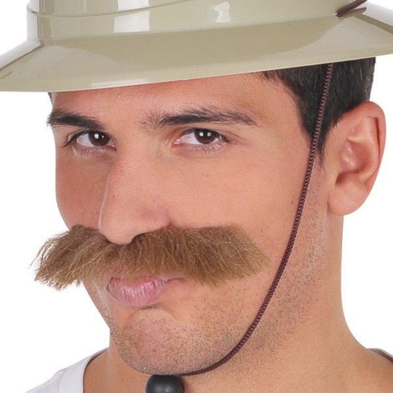 Barber Shop Safari Medium Brown Moustache