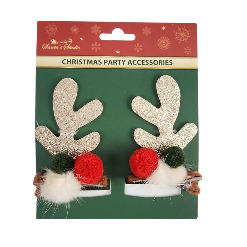 Christmas Glitter Reindeer Antler Hair Clips