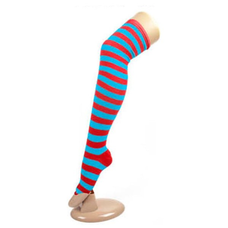 Dr. Seuss Red & Blue Stripe Over the Knee Socks (Thing 1 and Thing 2)