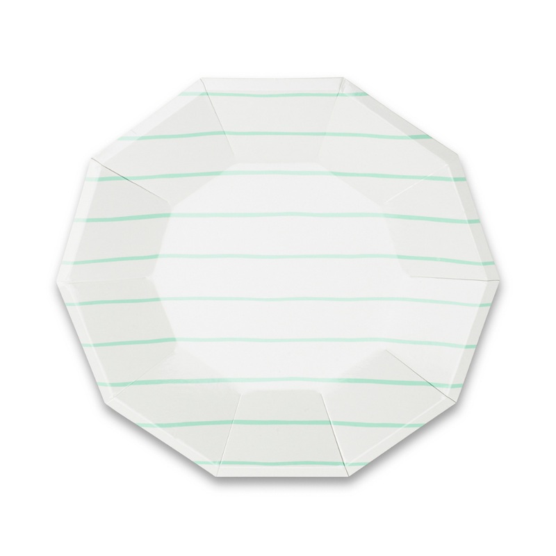Frenchie Striped Small Plates - Mint