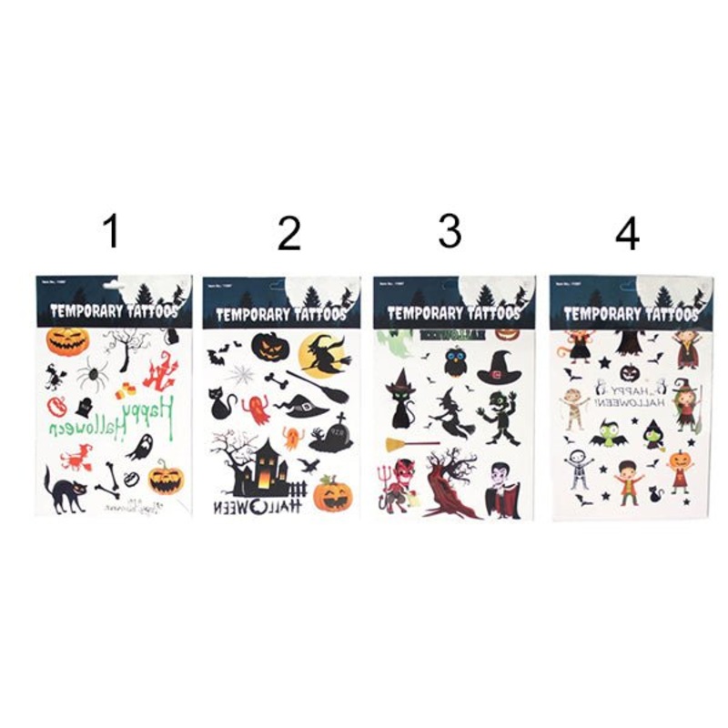 Halloween Temporary Tattoos - Mixed Cartoon