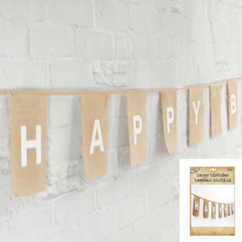 Hessian Happy Birthday Bunting