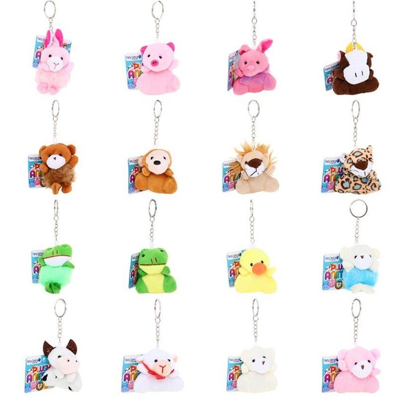 Keychain Plush Animal  Cute & Soft Mini Plush Keyring (16 Assorted Designs)