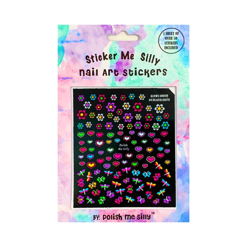 Neon Flower Nail Art Stickers
