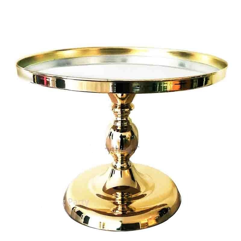 Party Hire - Deluxe Metallic Gold Cake Stand 25cm
