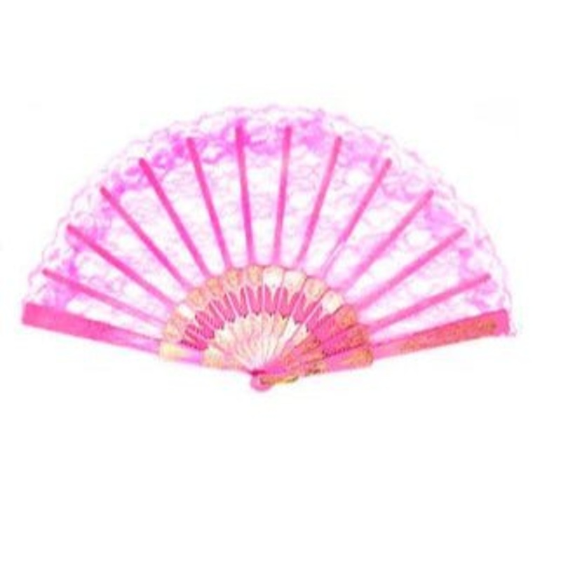 Party Lace Fan - Pink