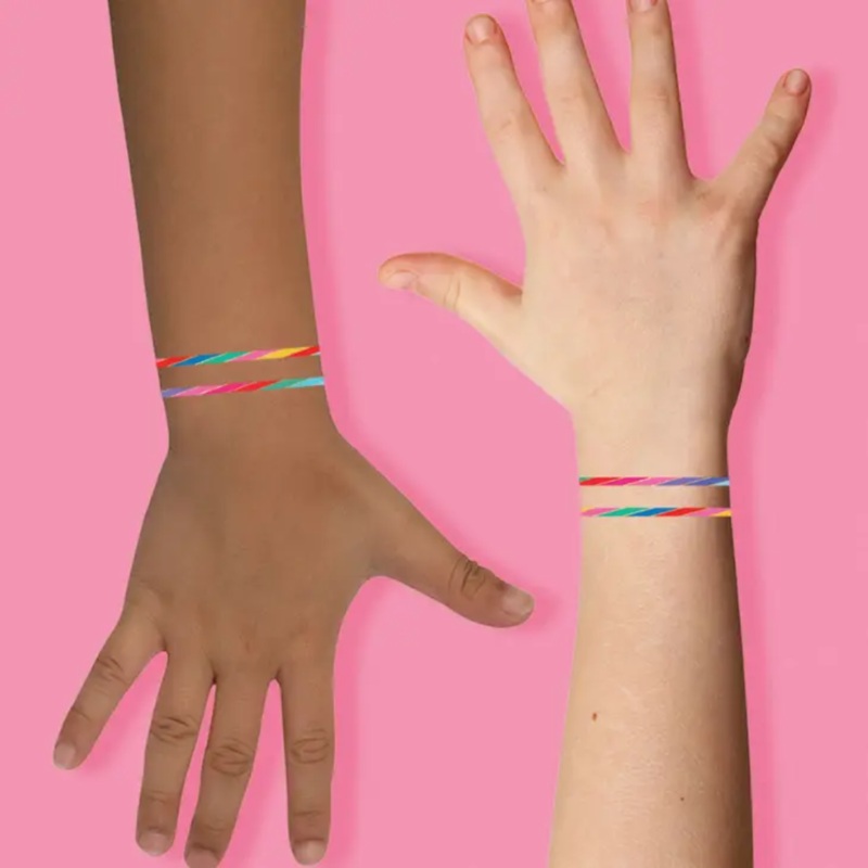Rainbow Pixie Stick Bracelet Temporary Tattoos (Set of 10)