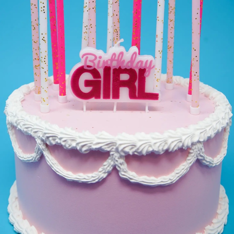 Birthday Girl Decal Candle
