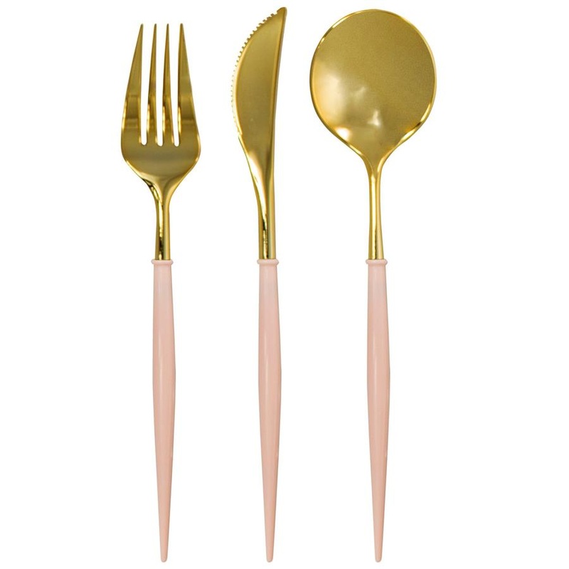 Blush And Gold 24pc Bella Assorted Cutlery Set