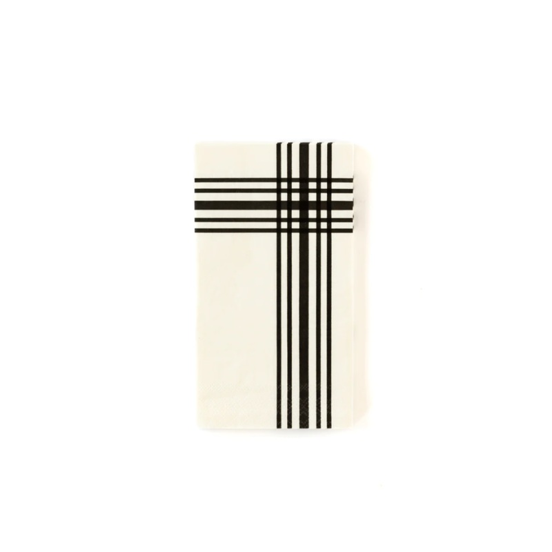 Cream Plaid Dinner Paper Napkins