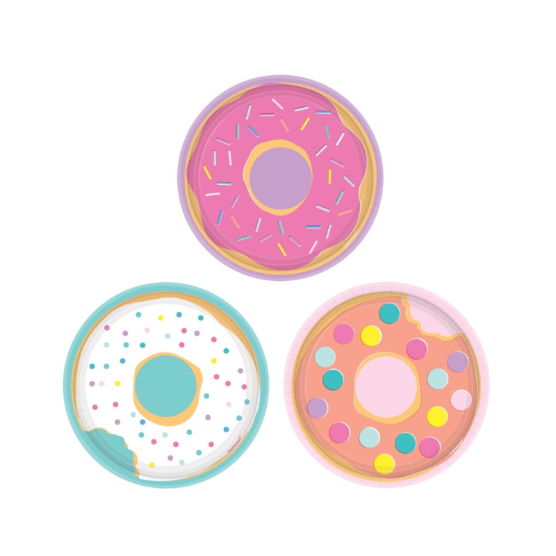 Donut Party Assorted Round Plates