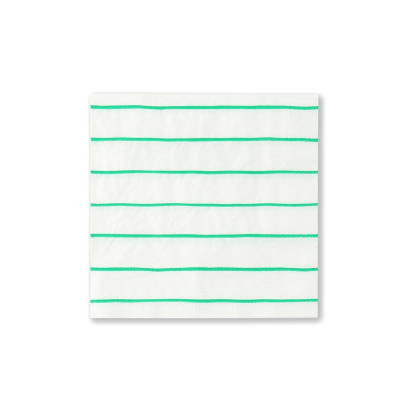 Frenchie Striped Napkins - Clover