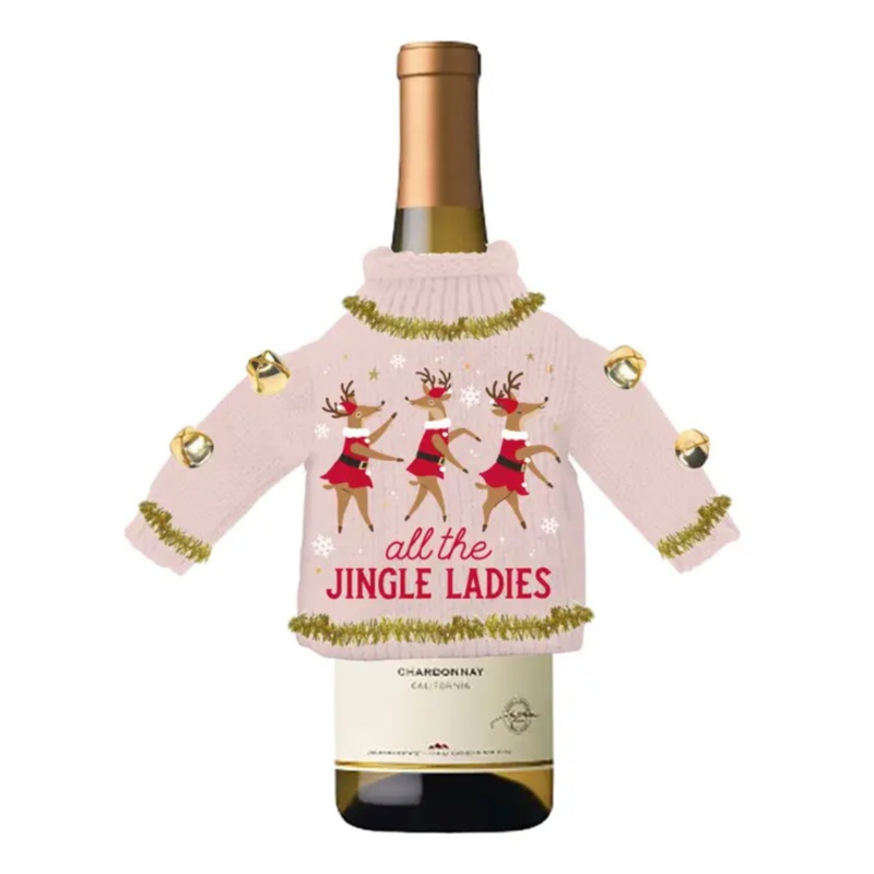 Jingle Ladies Holiday Wine Bottle Sweater