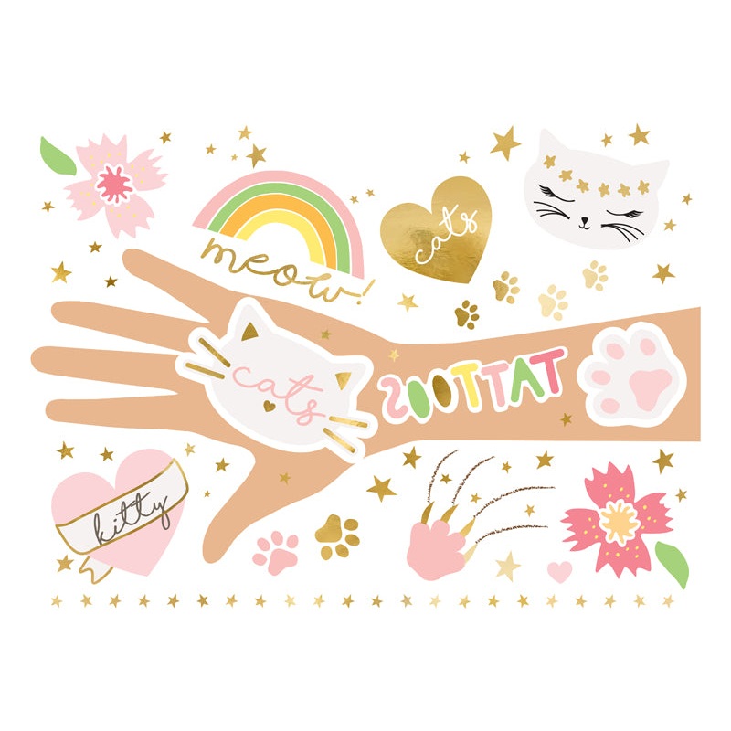 Kitty Cat Lover Temporary Tattoos