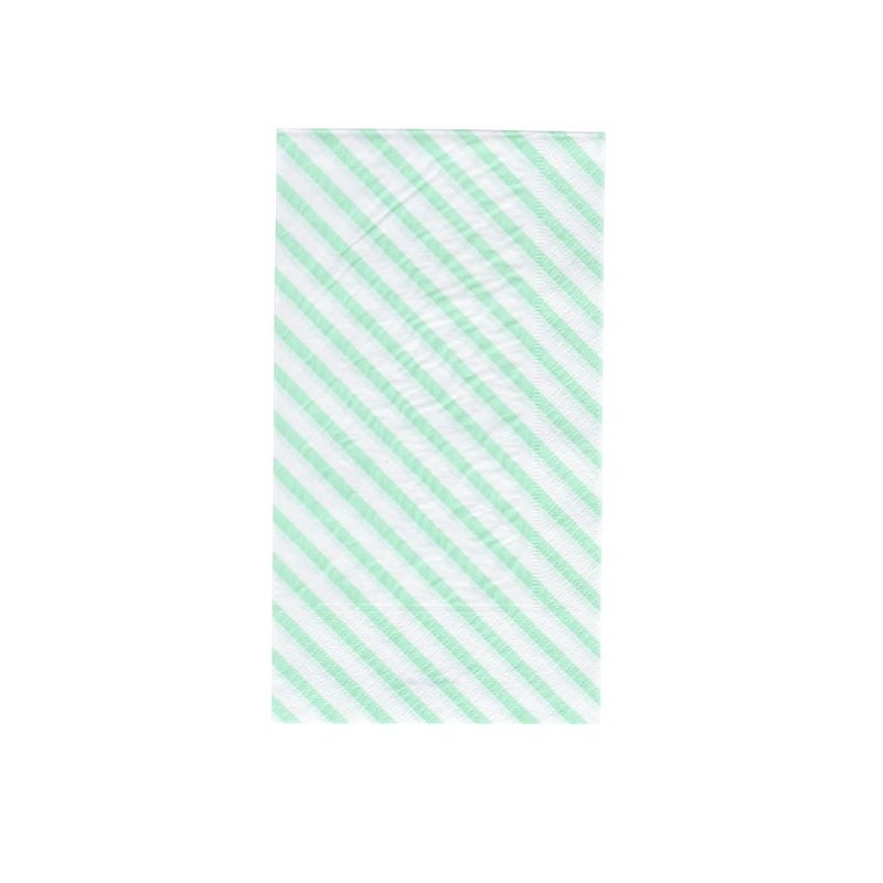 Mint Green Stripes Dinner Paper Napkins