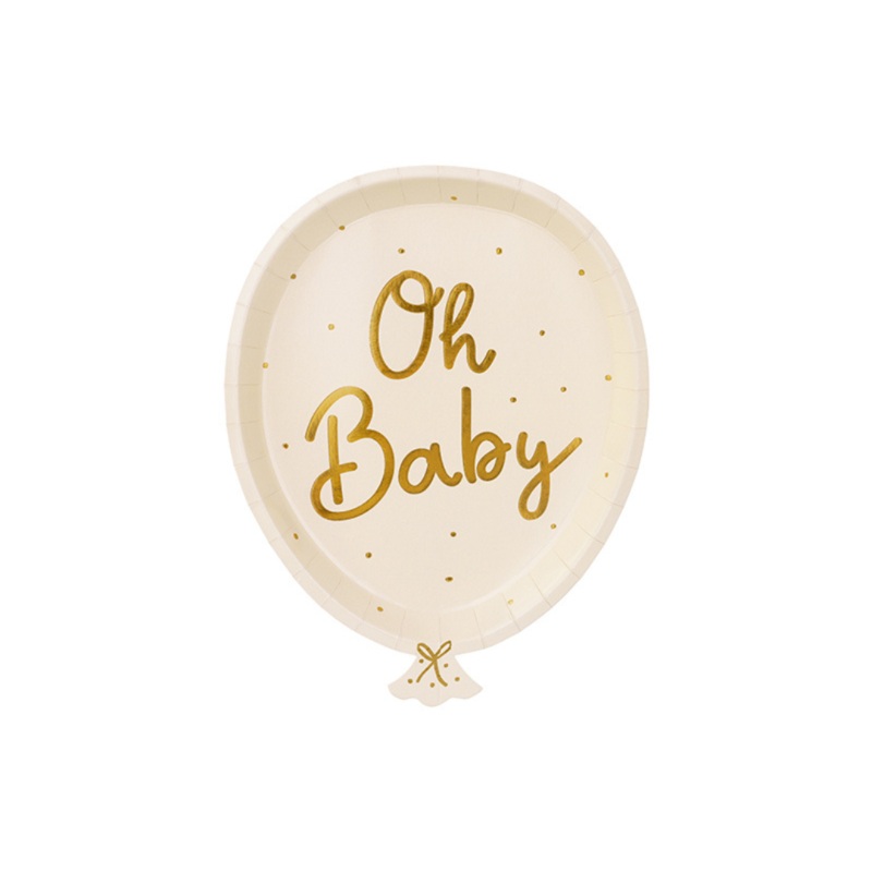 Oh Baby Balloon Shaped Paper Plate