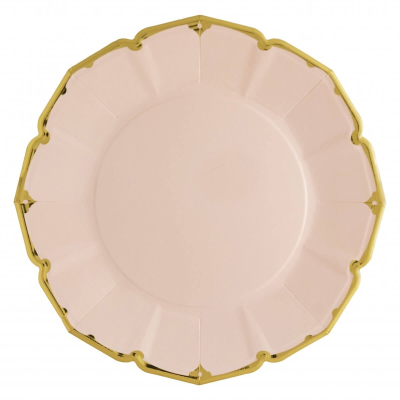 Ornate Blush Pink Dinner Paper Plates