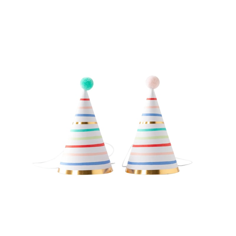 Oui Party Birthday Party Hats (Set 0f 8)