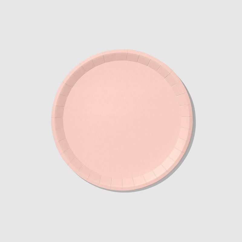 Pale Pink Paper Party Plates (2 Sizes) - Set of 10