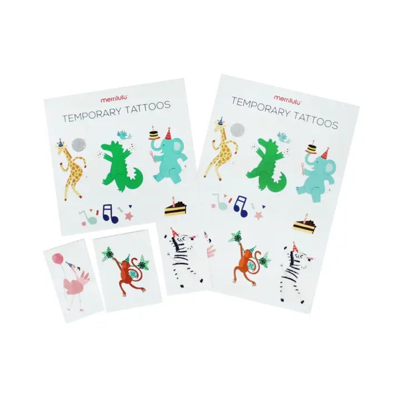 Party Animals Temporary Tattoos - 2 Sheets