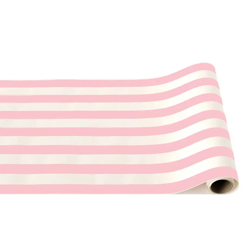 Petal Pink Signature Cabana Stripe Paper Table Runner