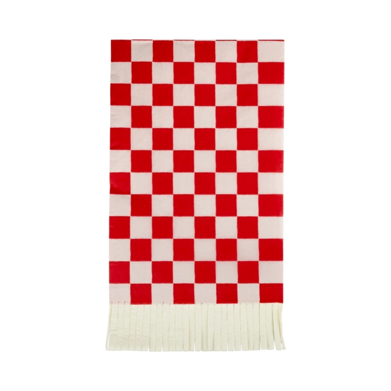 Pink and Red Checkered Paper Dinner Napkins