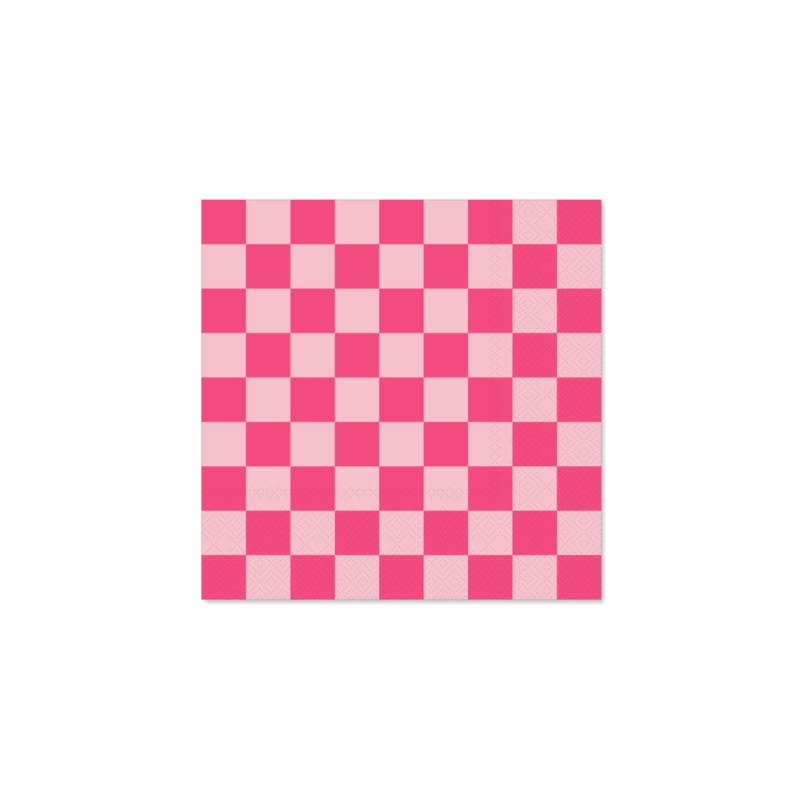 Pink Checkered Large Napkins